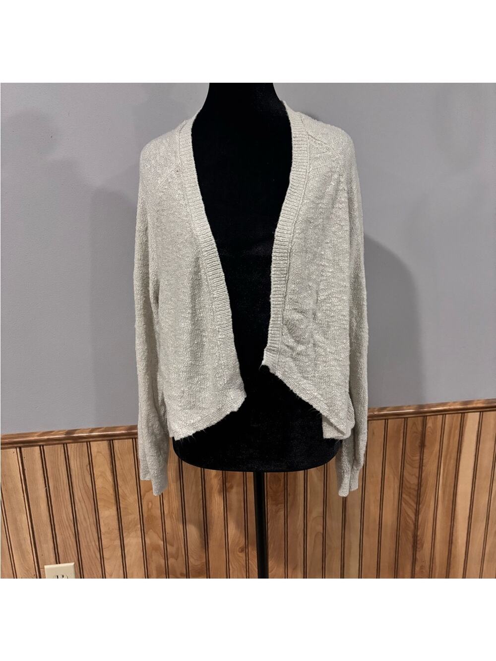 Maurices Light Gray Open-Front Cardigan
